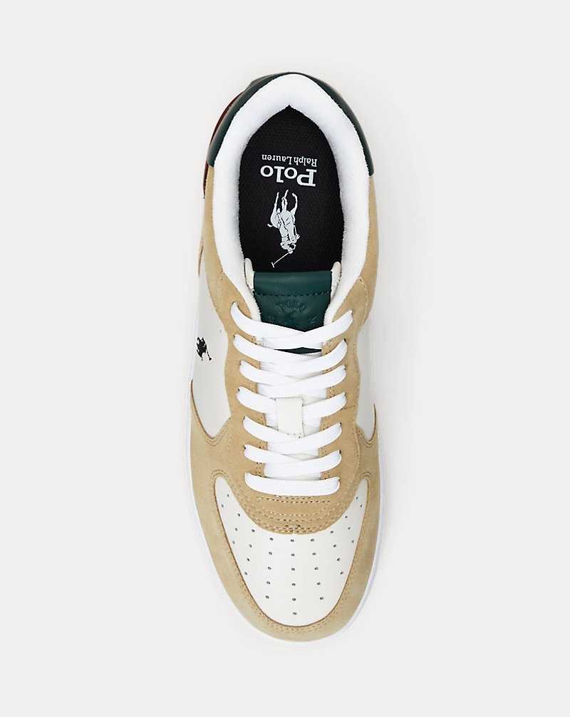 Tenis Ralph Lauren Masters Court Leather-Suede Hombre White/bone/forest | PRGYKEO-24 - vista 4