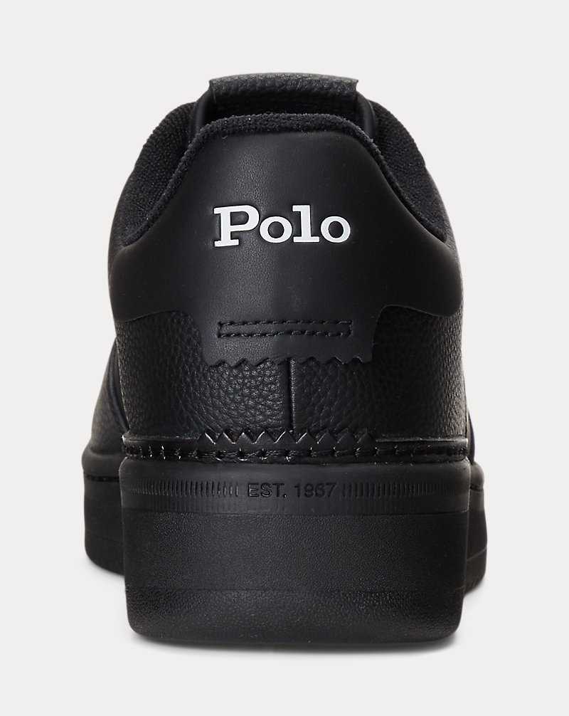 Tenis Ralph Lauren Masters Court Leather Hombre Black/Black/White Pp | FLCVKYU-05 - vista 3