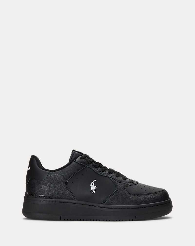 Tenis Ralph Lauren Masters Court Leather Hombre Black/Black/White Pp | FLCVKYU-05 - vista 1