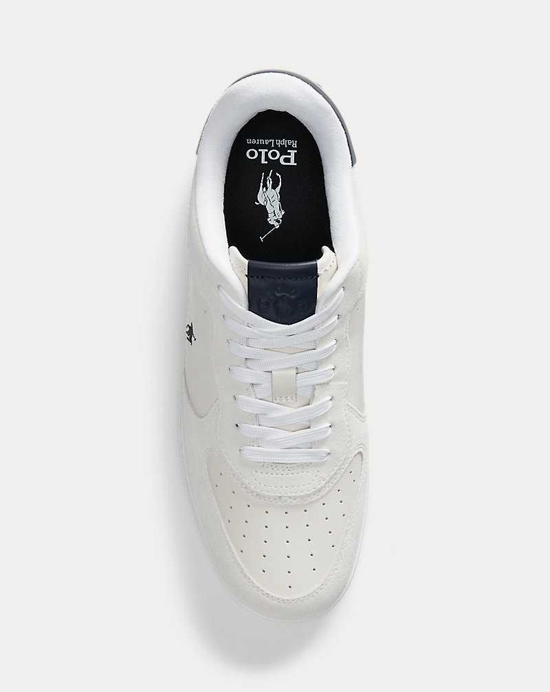 Tenis Ralph Lauren Masters Court Leather-Suede Hombre Bianco/black/navy | AMBJQHX-95 - vista 4