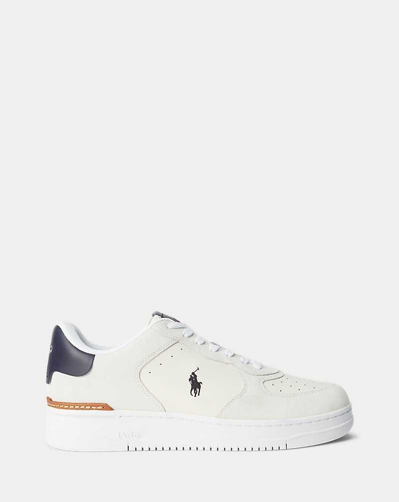 Tenis Ralph Lauren Masters Court Leather-Suede Hombre Bianco/black/navy | AMBJQHX-95 - vista 1