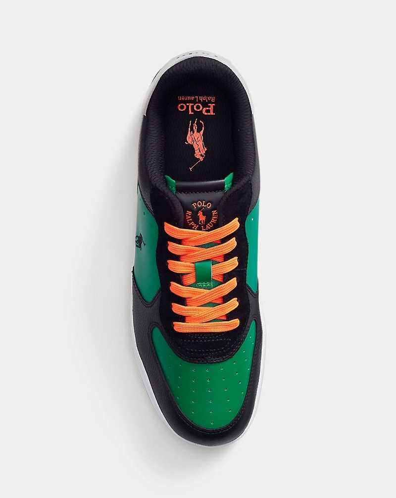 Tenis Ralph Lauren Masters Court Leather Mujer Green/black/orange | THXBLDP-76 - vista 4