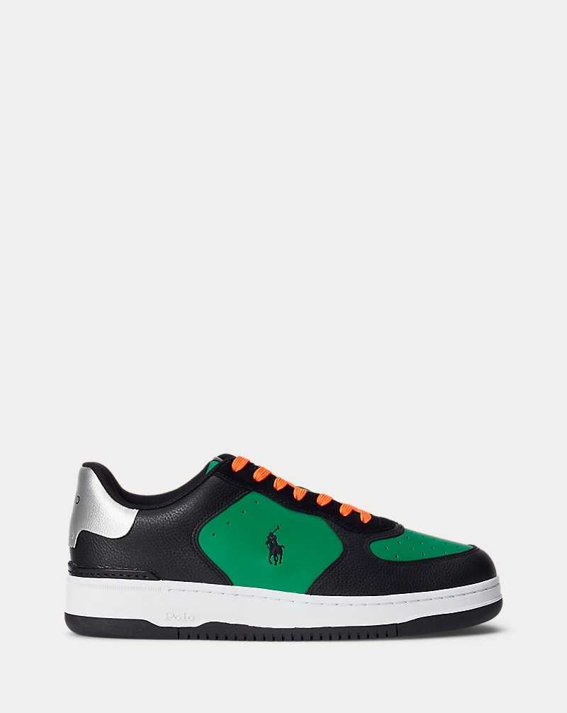 Tenis Ralph Lauren Masters Court Leather Mujer Green/black/orange | THXBLDP-76 - vista 1