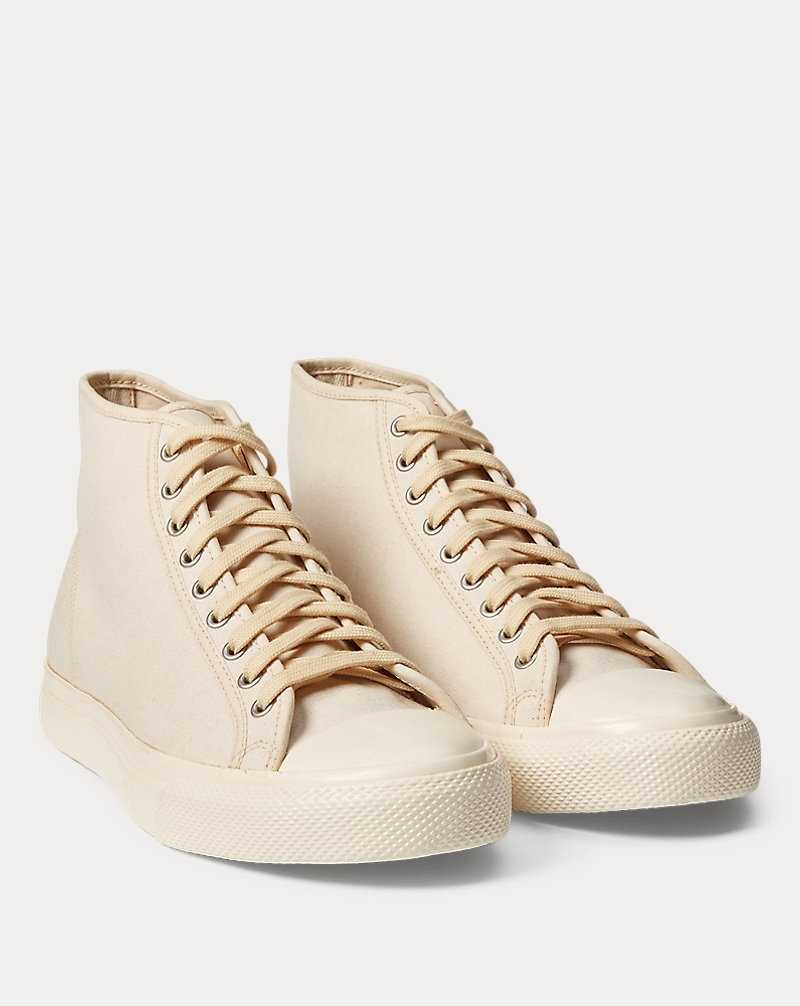 Tenis Ralph Lauren Mayport Canvas Hombre Greige | QZYLMBW-72 - vista 2