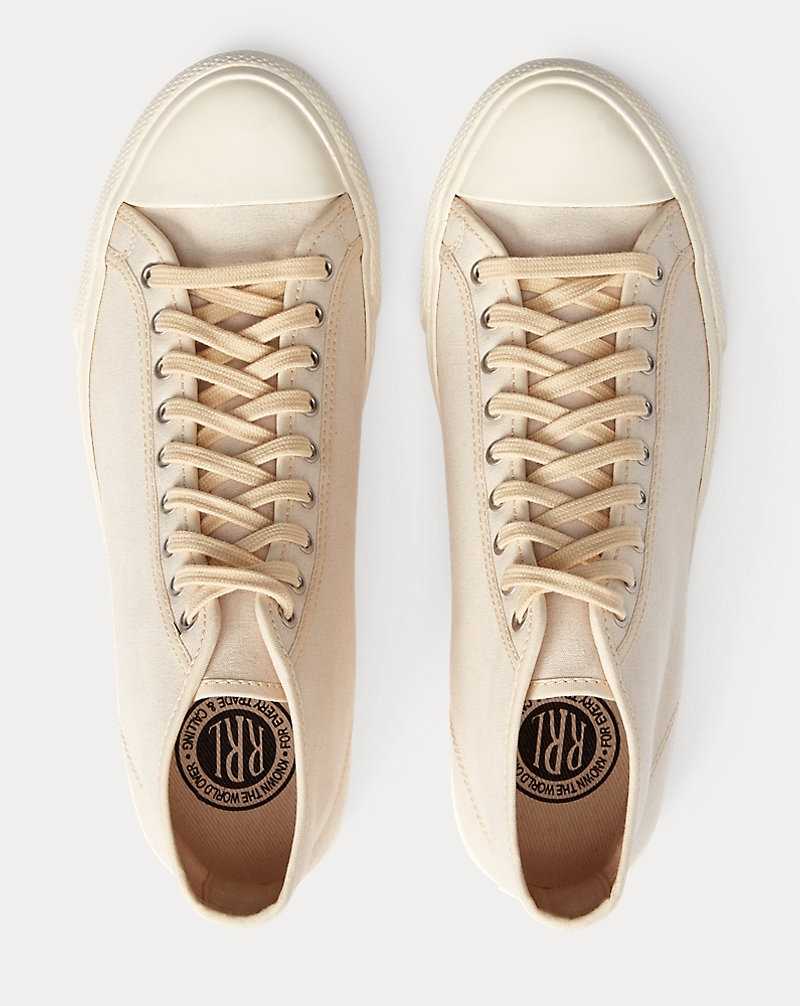 Tenis Ralph Lauren Mayport Canvas Hombre Greige | QZYLMBW-72 - vista 3