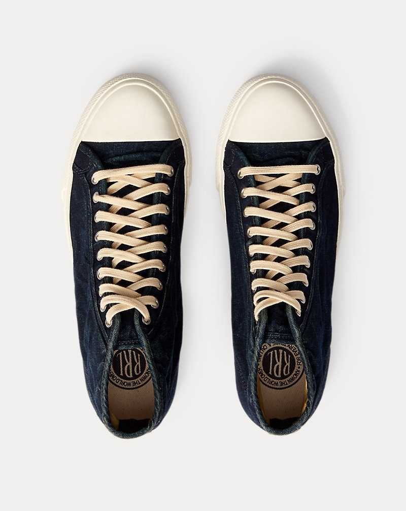 Tenis Ralph Lauren Mayport Indigo Canvas Hombre Azules | GNRVUPS-07 - vista 3