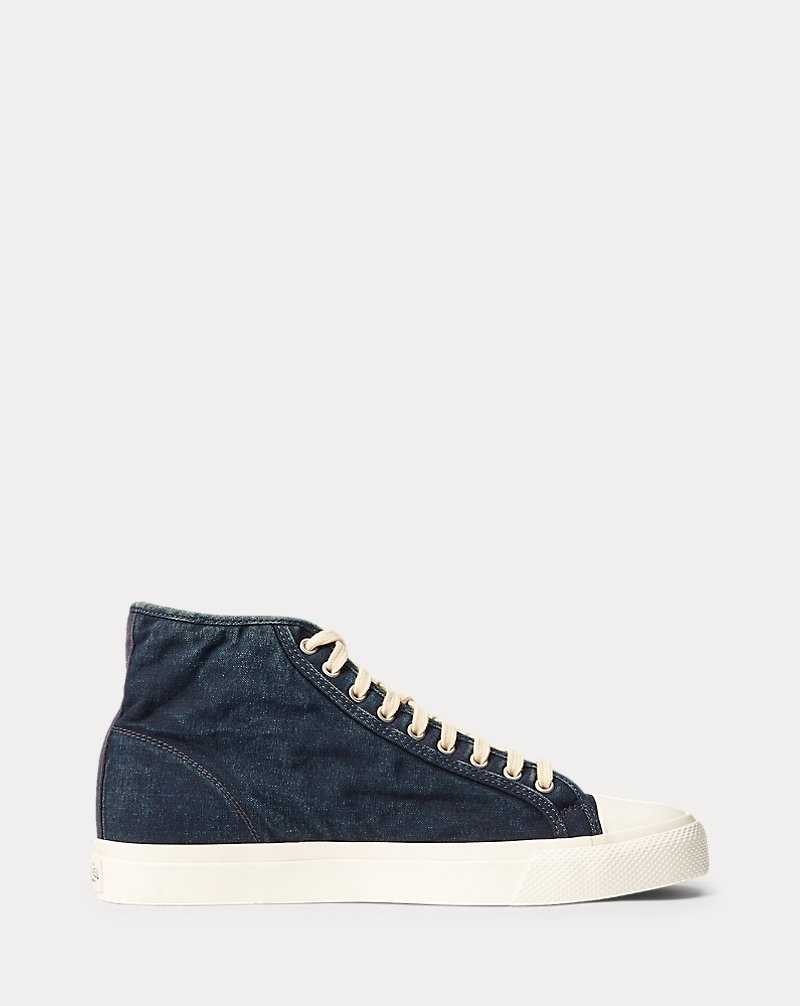 Tenis Ralph Lauren Mayport Indigo Canvas Hombre Azules | GNRVUPS-07 - vista 1