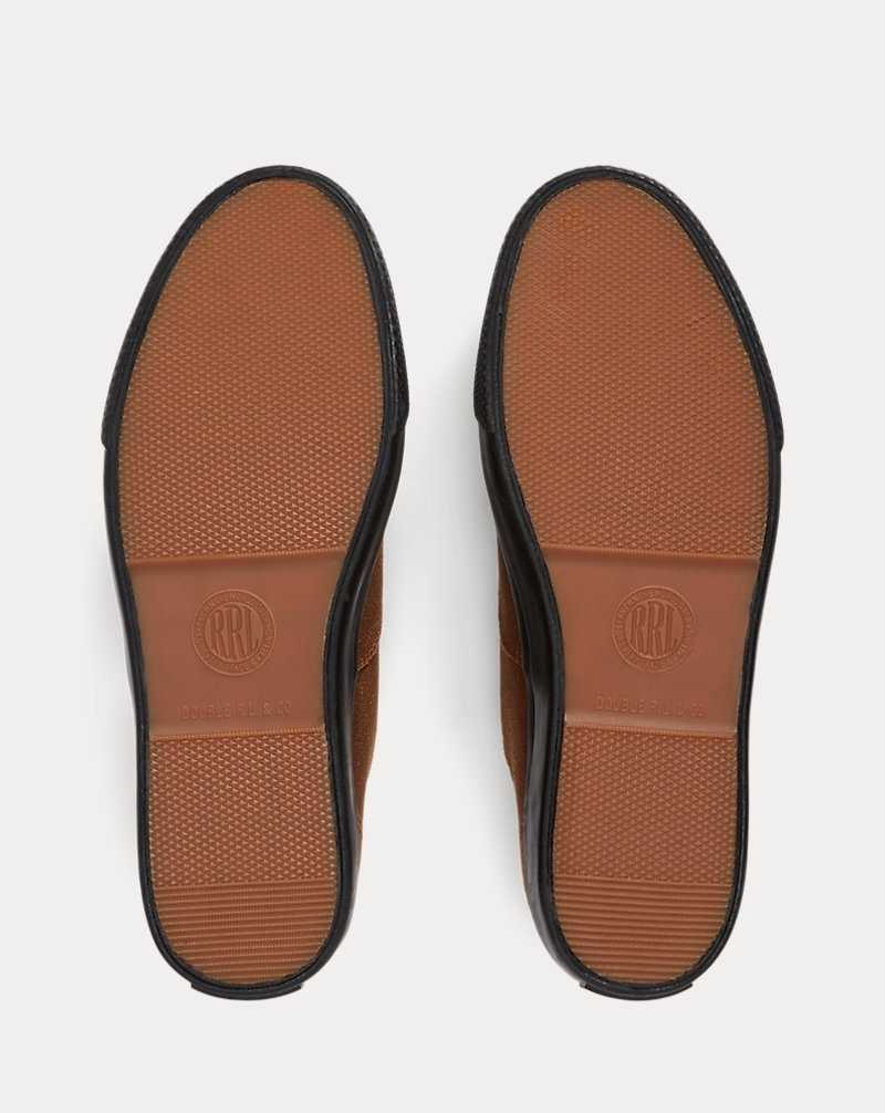 Tenis Ralph Lauren Roughout Suede Hombre Marrom | ROVGSFZ-58 - vista 4