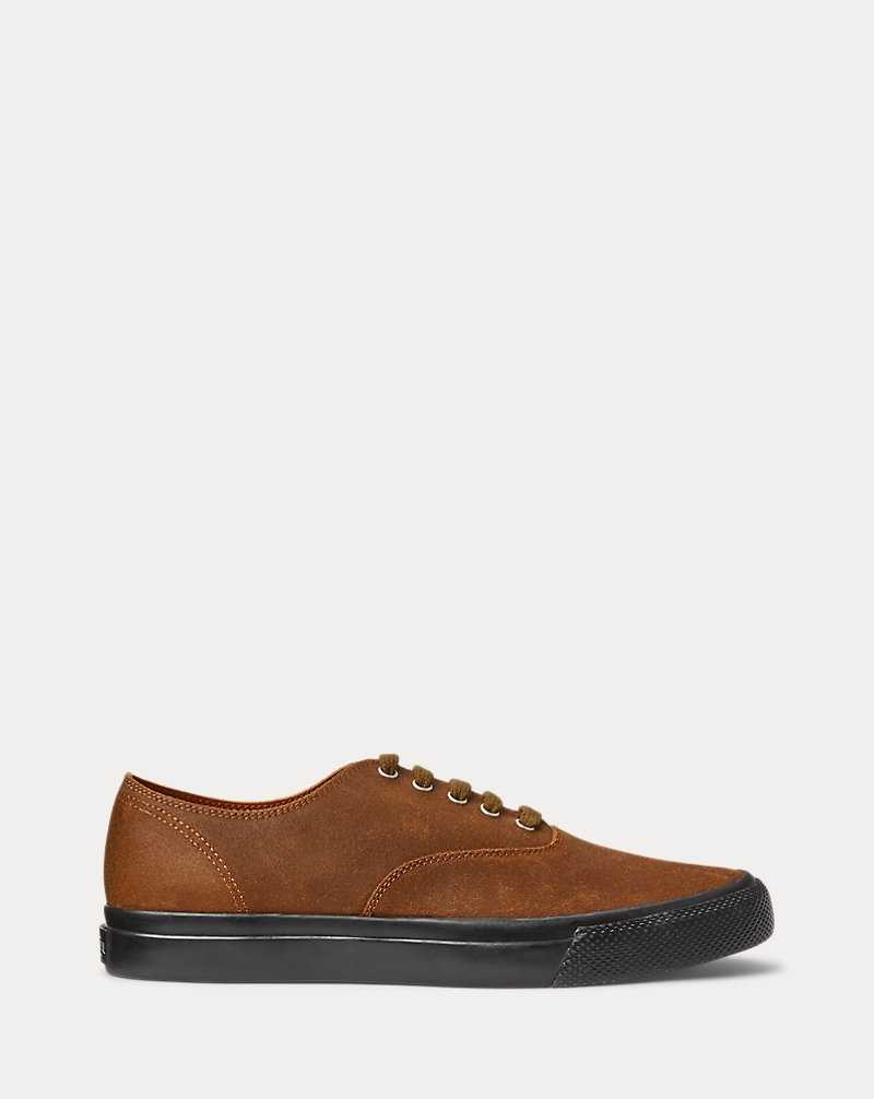 Tenis Ralph Lauren Roughout Suede Hombre Marrom | ROVGSFZ-58 - vista 1
