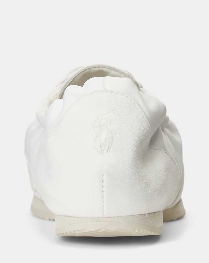 Tenis Ralph Lauren The Suede Pony Ballerina Mujer Blancos | QIPHATY-72 - vista 3