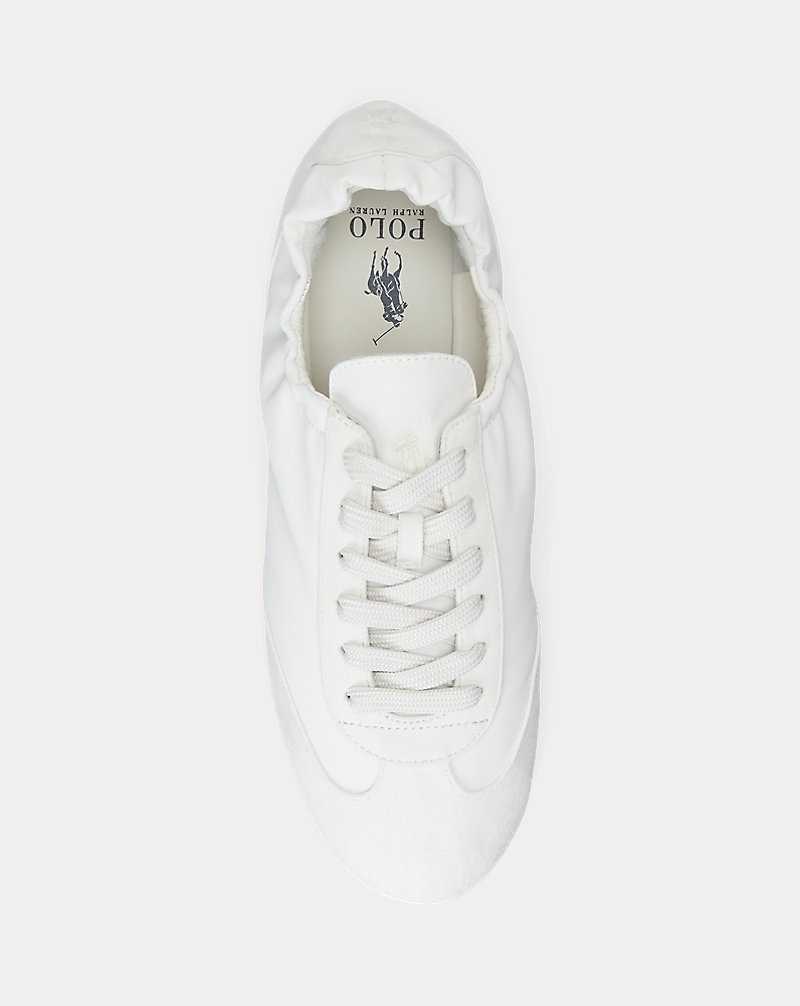 Tenis Ralph Lauren The Suede Pony Ballerina Mujer Blancos | QIPHATY-72 - vista 4