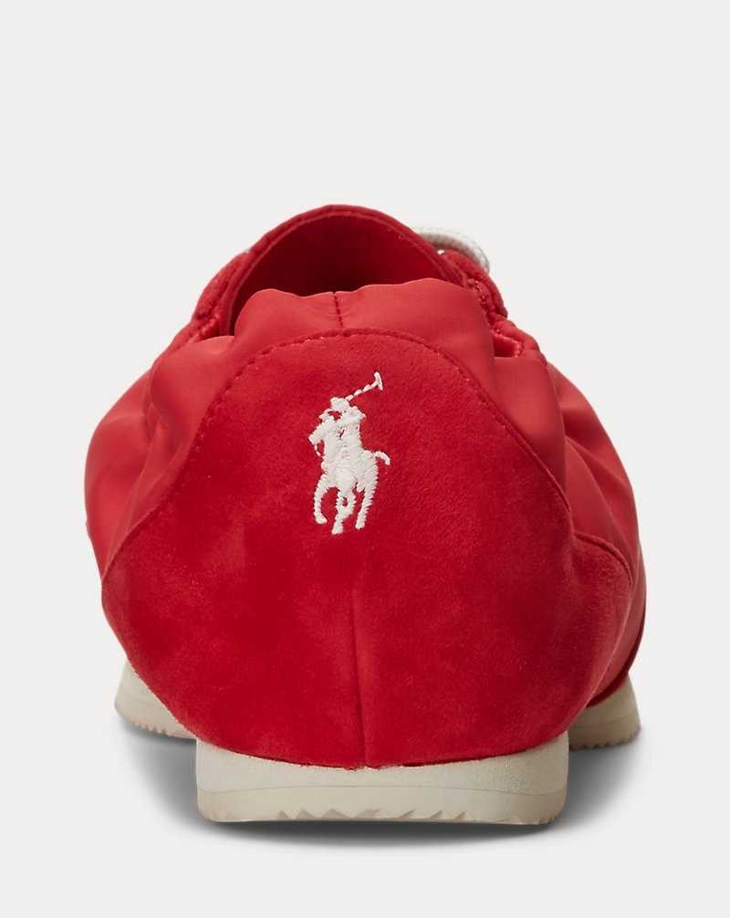 Tenis Ralph Lauren The Suede Pony Ballerina Mujer Ruby | FTWMXKU-36 - vista 3