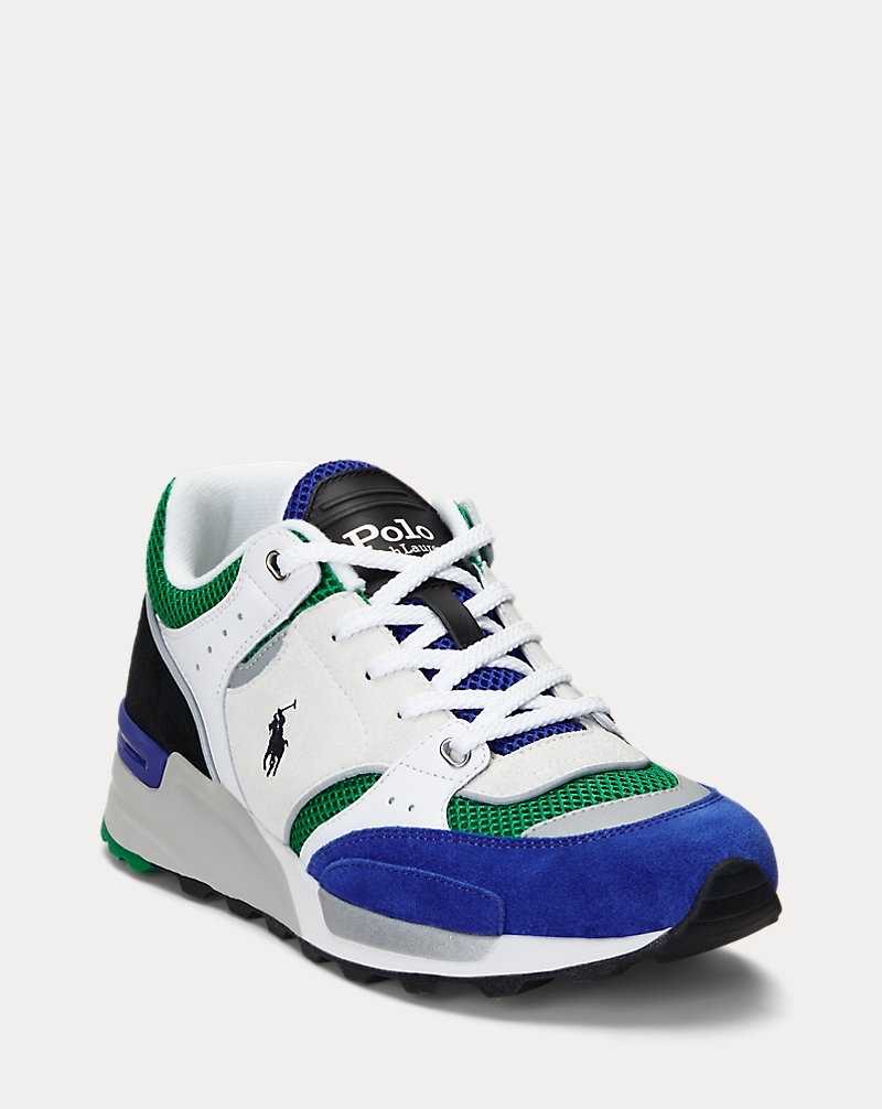 Tenis Ralph Lauren Trackster 200 Hombre White/royal/green | ZJDUWHT-79 - vista 2