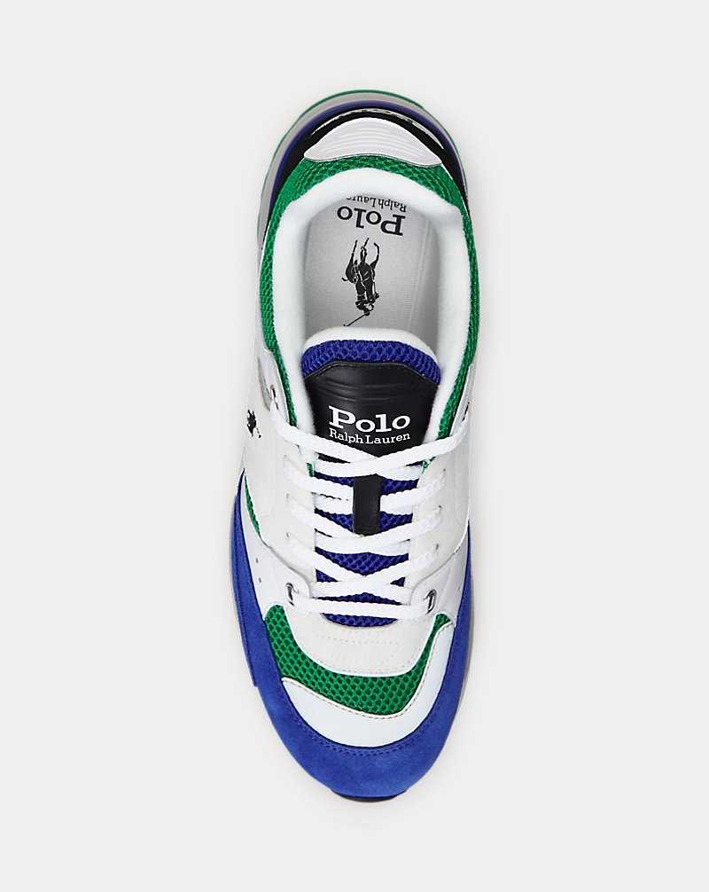 Tenis Ralph Lauren Trackster 200 Hombre White/royal/green | ZJDUWHT-79 - vista 4