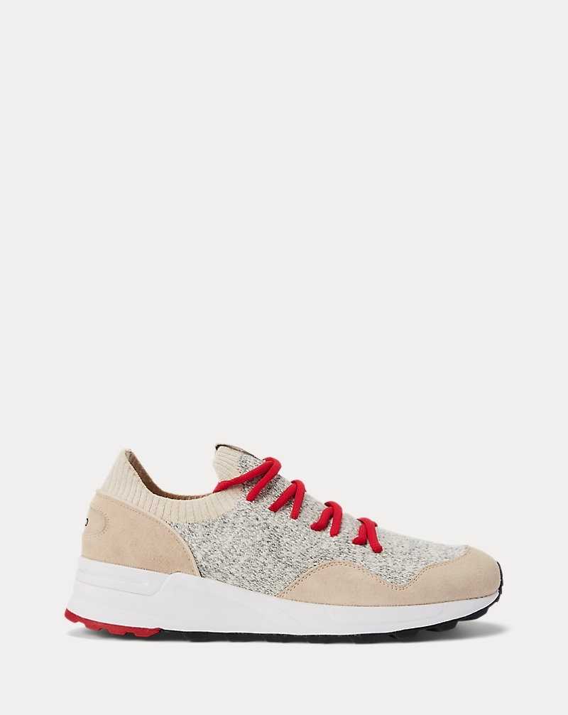 Tenis Ralph Lauren Trackster 200II Knit Hombre Grises Claro | CFXNIRH-47 - vista 1