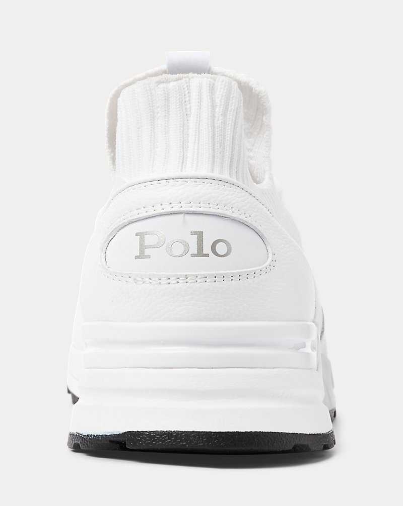 Tenis Ralph Lauren Trackster 200II Knit Hombre Blancos | SIVNPAE-70 - vista 3