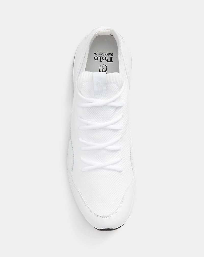 Tenis Ralph Lauren Trackster 200II Knit Hombre Blancos | SIVNPAE-70 - vista 4