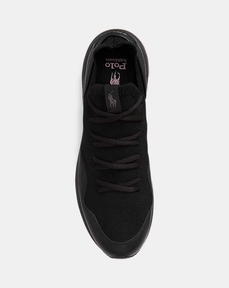 Tenis Ralph Lauren Trackster 200II Knit Hombre Negros | TOAFRED-03 - vista 4