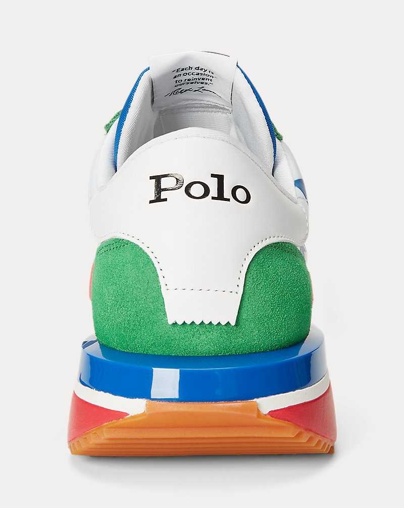 Tenis Ralph Lauren Train 89 Logo Colour-Blocked Hombre Blancos | EGHTDNJ-72 - vista 3