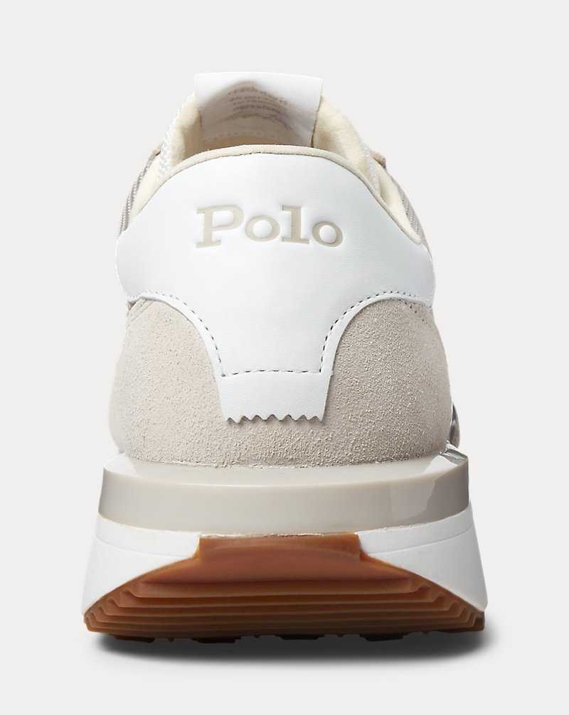 Tenis Ralph Lauren Train 89 Suede-Panelled Hombre Grises | WZTJXML-23 - vista 3