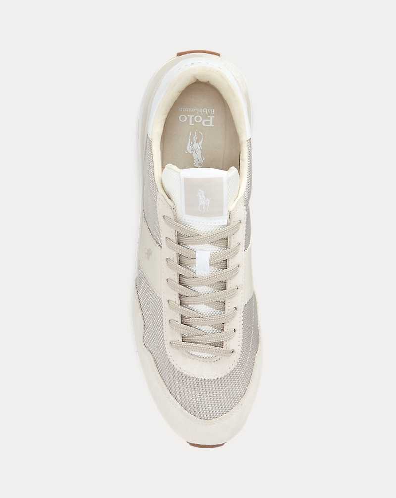 Tenis Ralph Lauren Train 89 Suede-Panelled Hombre Grises | WZTJXML-23 - vista 4