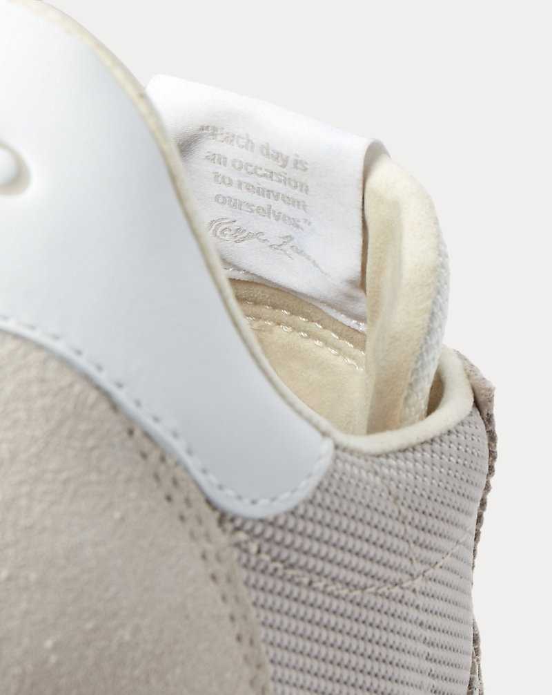 Tenis Ralph Lauren Train 89 Suede-Panelled Hombre Grises | WZTJXML-23 - vista 5