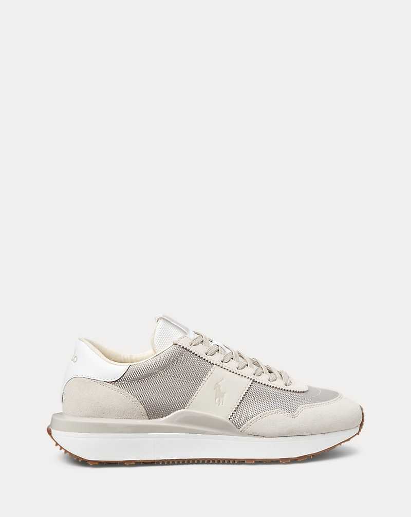 Tenis Ralph Lauren Train 89 Suede-Panelled Hombre Grises | WZTJXML-23 - vista 1