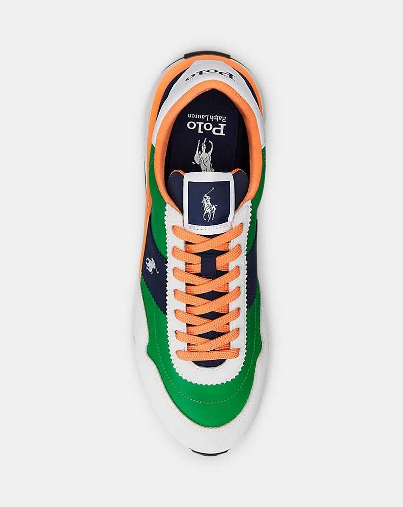 Tenis Ralph Lauren Train 89 Suede-Panelled Hombre Navy/green/orange | ULCGAOB-69 - vista 4