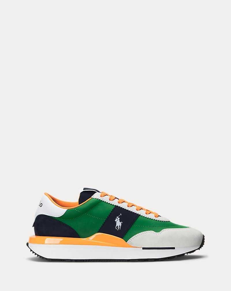 Tenis Ralph Lauren Train 89 Suede-Panelled Hombre Navy/green/orange | ULCGAOB-69 - vista 1