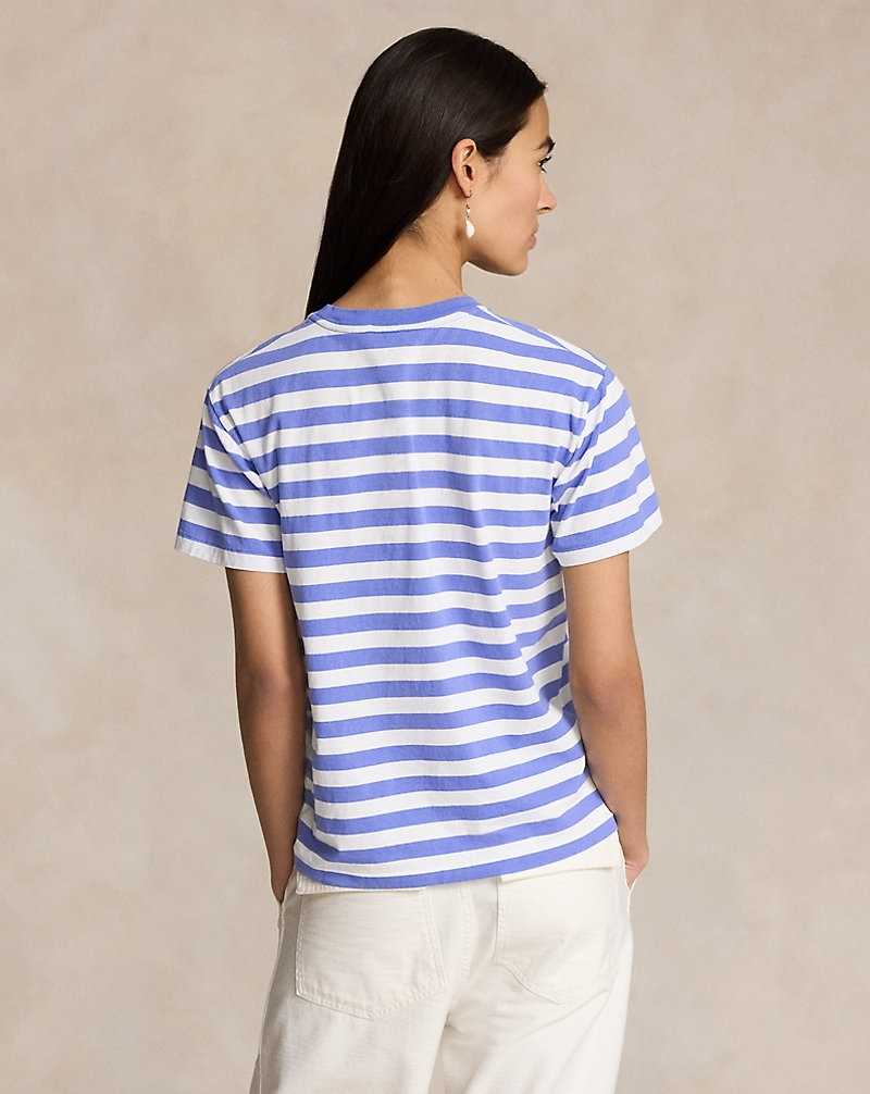 Tops Ralph Lauren Bear Striped Cotton Tee Mujer Rayas | GFMUEVA-67 - vista 4