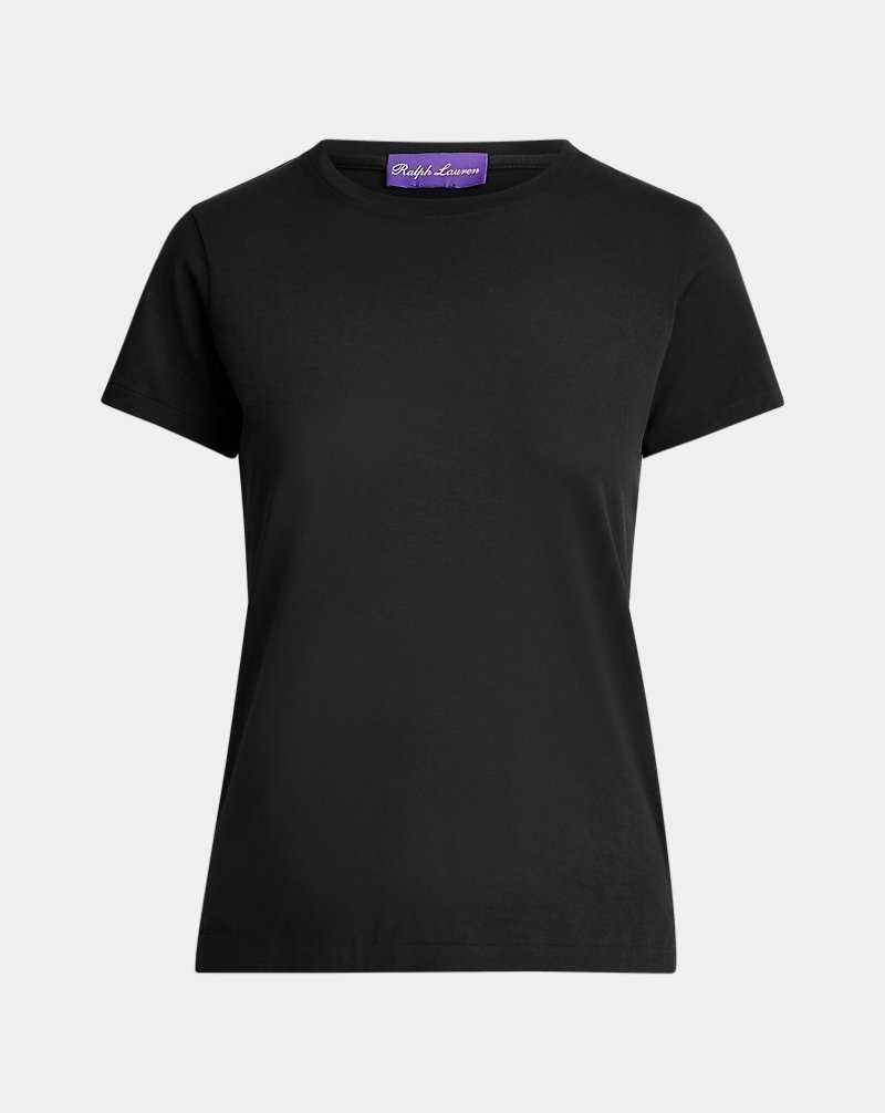 Tops Ralph Lauren Cotton Crewneck Tee Mujer Negros | PISUOKC-30 - vista 2