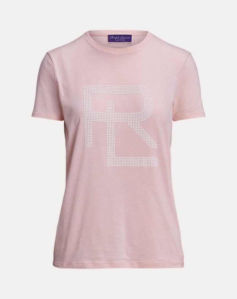 Tops Ralph Lauren Embellished RL Cotton Tee Mujer Rosas | YVREAOW-07 - vista 2