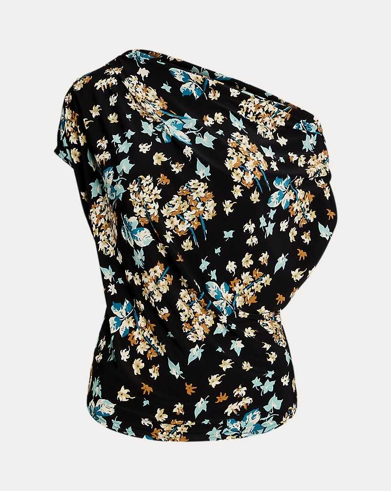 Tops Ralph Lauren Floral Jersey Off-the-Shoulder Top Mujer Negros | ETDSWJV-52 - vista 2