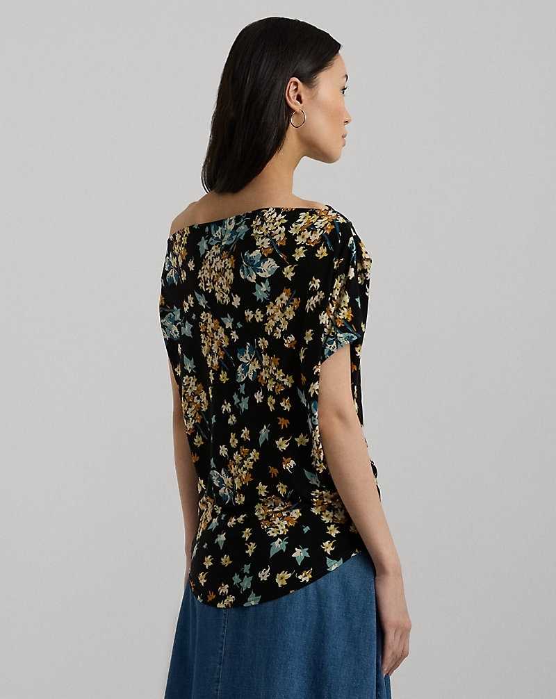 Tops Ralph Lauren Floral Jersey Off-the-Shoulder Top Mujer Negros | ETDSWJV-52 - vista 4