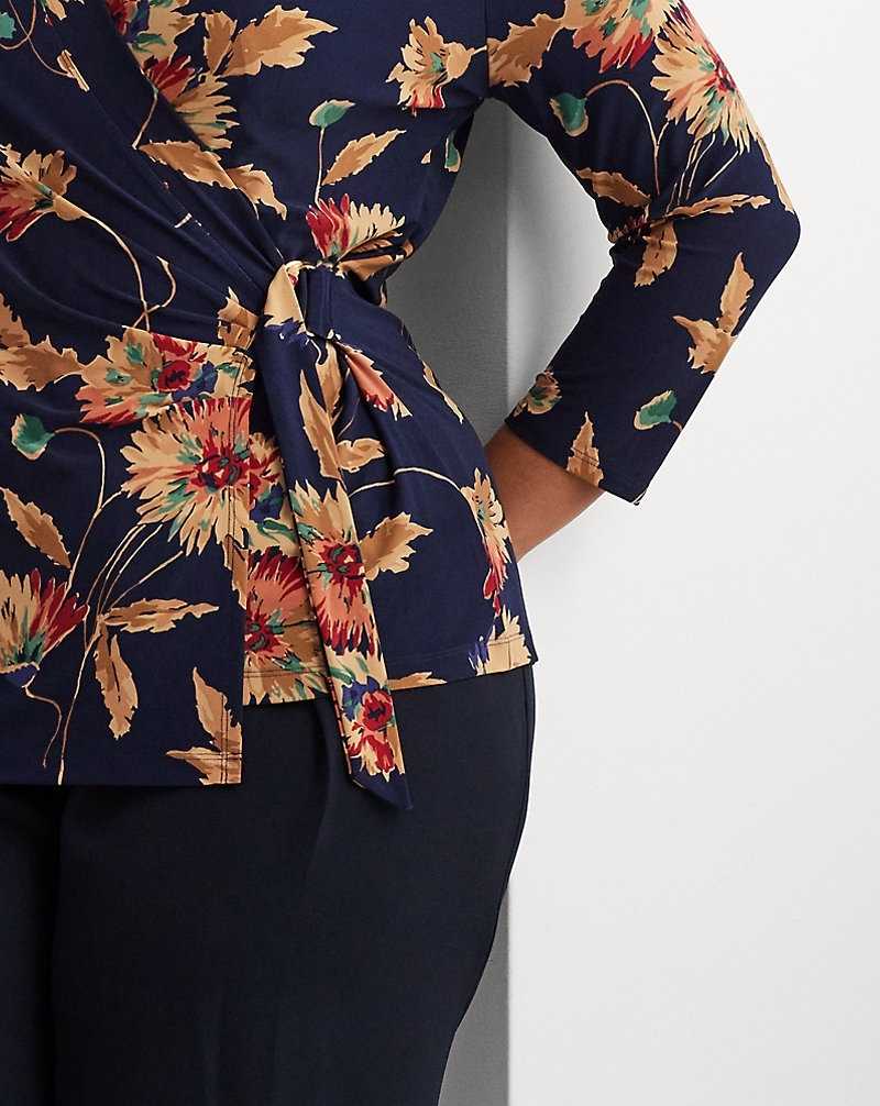 Tops Ralph Lauren Floral Stretch Jersey Top Mujer Navy/Tan/Multi | PMOZBEY-06 - vista 5