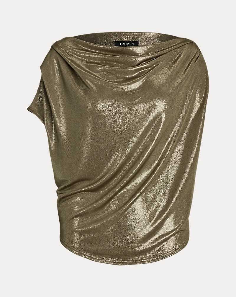 Tops Ralph Lauren Foil-Print Jersey Off-the-Shoulder Top Mujer Medium Pewter | DOQFBPV-52 - vista 2