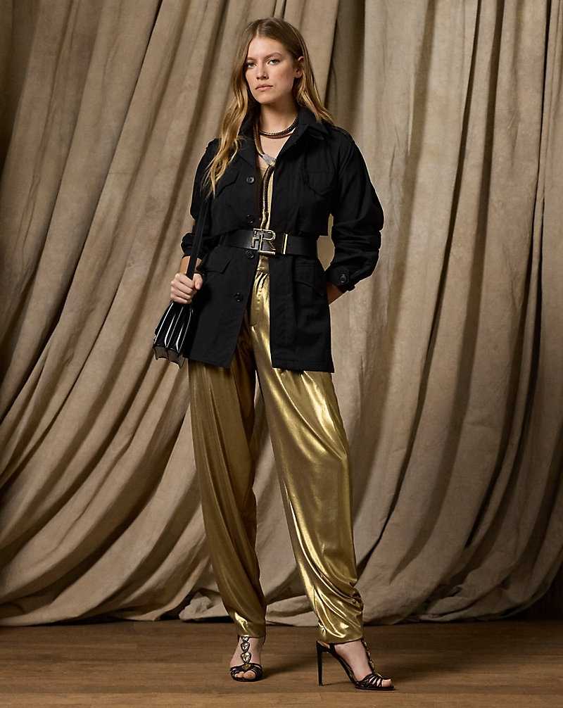 Tops Ralph Lauren Foiled Silk Jersey Top Mujer Dorados | LDOBRIH-05 - vista 3
