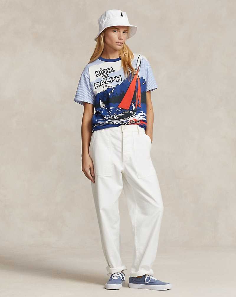 Tops Ralph Lauren Graphic Cotton Jersey Tee Mujer Nevis | JVXIMFH-06 - vista 3