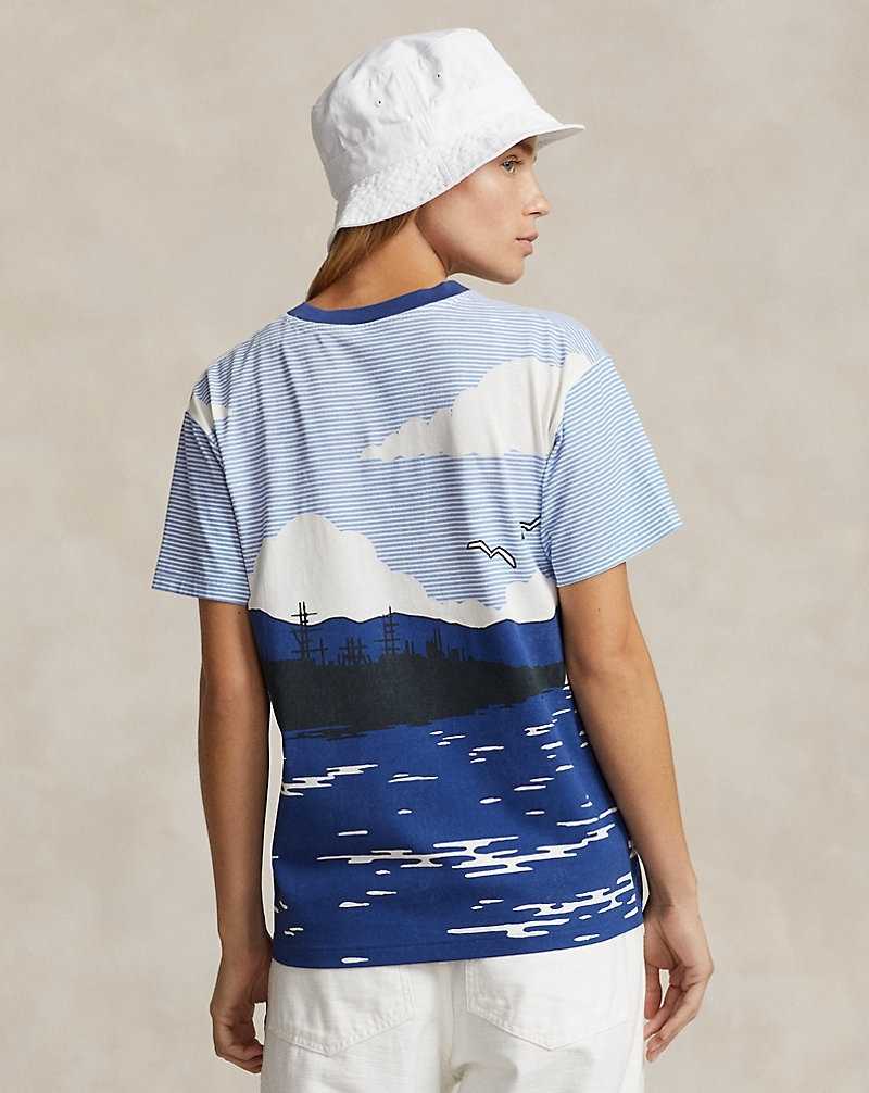 Tops Ralph Lauren Graphic Cotton Jersey Tee Mujer Nevis | JVXIMFH-06 - vista 4