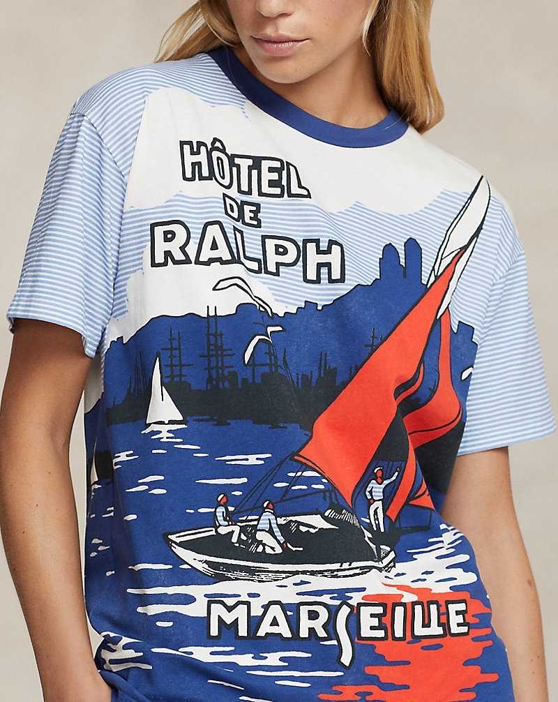 Tops Ralph Lauren Graphic Cotton Jersey Tee Mujer Nevis | JVXIMFH-06 - vista 5