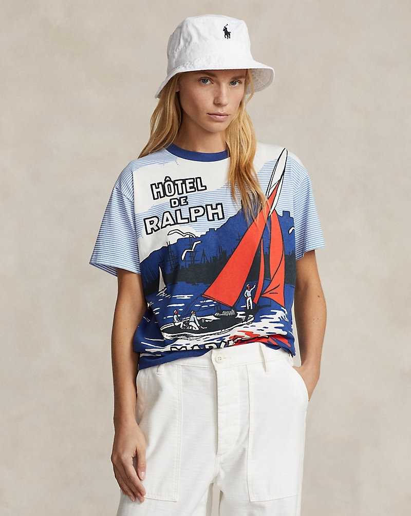 Tops Ralph Lauren Graphic Cotton Jersey Tee Mujer Nevis | JVXIMFH-06 - vista 1
