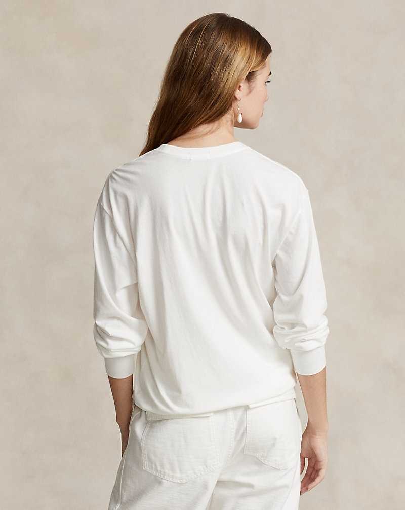 Tops Ralph Lauren Graphic Logo Long-Sleeve Tee Mujer Nevis | DJPCQIN-67 - vista 4