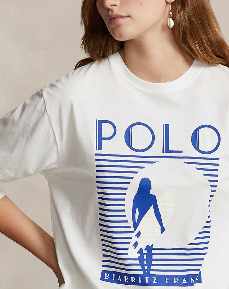 Tops Ralph Lauren Graphic Logo Long-Sleeve Tee Mujer Nevis | DJPCQIN-67 - vista 5