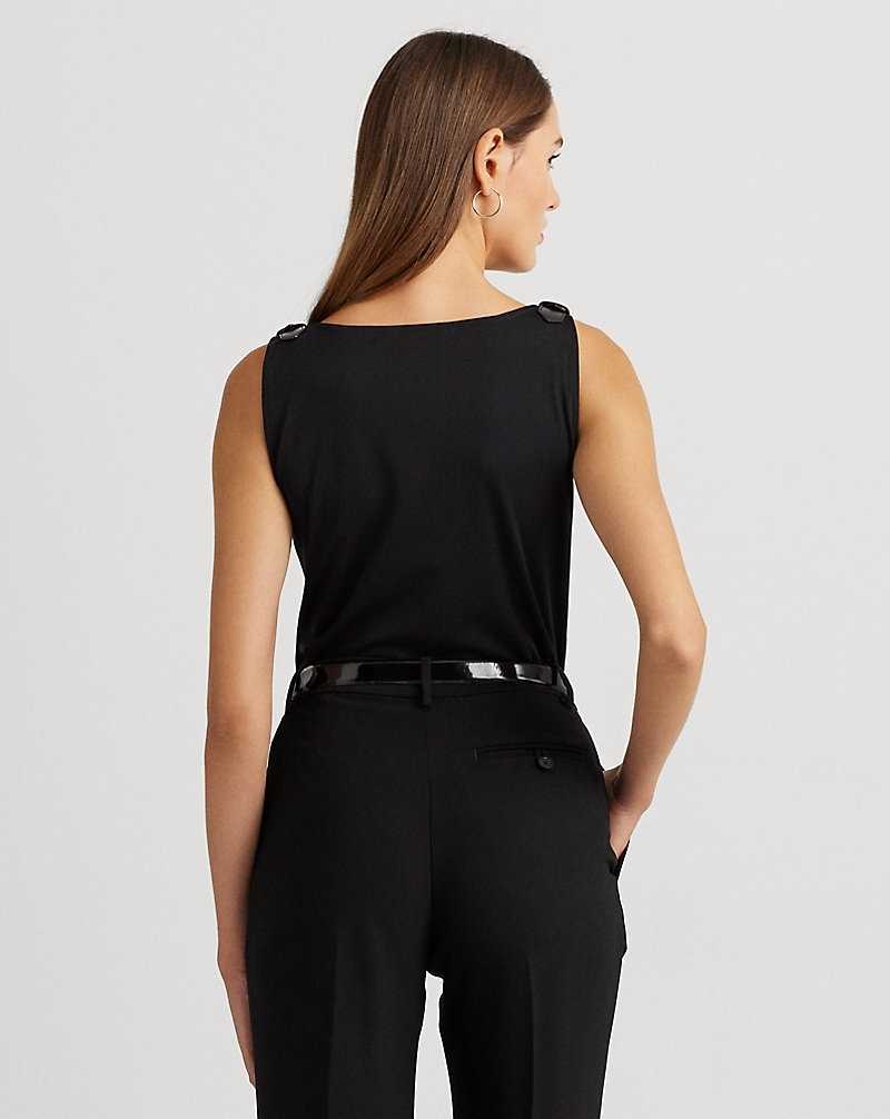 Tops Ralph Lauren Jersey Cowlneck Top Mujer Negros | OTGHIZF-16 - vista 4