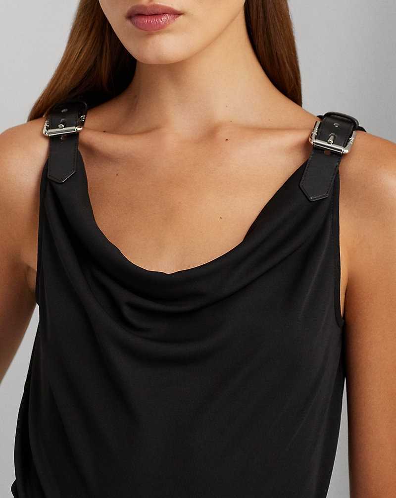 Tops Ralph Lauren Jersey Cowlneck Top Mujer Negros | OTGHIZF-16 - vista 5