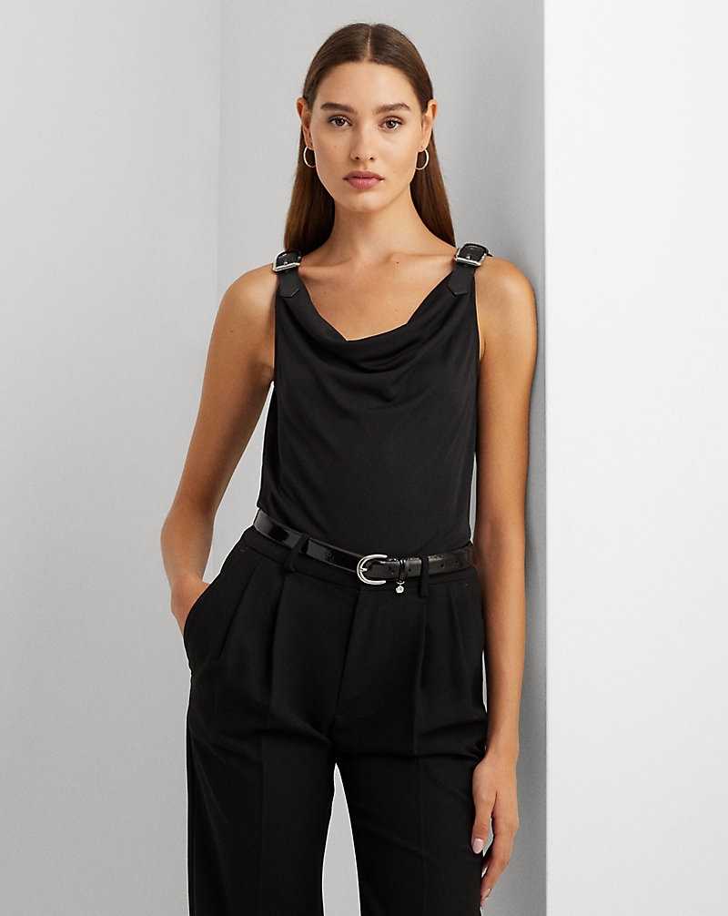 Tops Ralph Lauren Jersey Cowlneck Top Mujer Negros | OTGHIZF-16 - vista 1