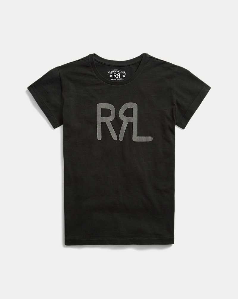 Tops Ralph Lauren Logo Cotton Jersey Tee Mujer Negros | MAZPRQH-34 - vista 1