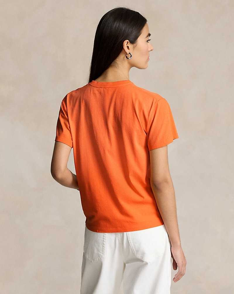 Tops Ralph Lauren Logo Jersey Crewneck Tee Mujer Naranjas | XNKVIPE-28 - vista 4