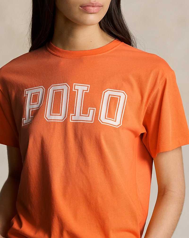 Tops Ralph Lauren Logo Jersey Crewneck Tee Mujer Naranjas | XNKVIPE-28 - vista 5