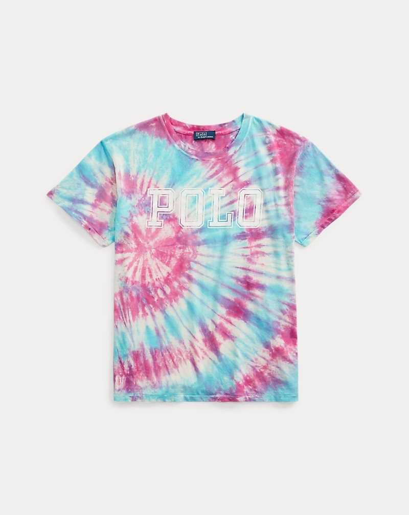 Tops Ralph Lauren Logo Tie-Dye Cotton Jersey Tee Mujer Pink/blue Tie Dye | CBANDGT-26 - vista 2